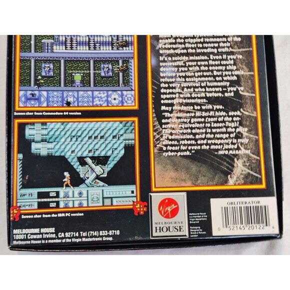 Obliterator PC 1989 Psygnosis Shooter Video Game Floppy Virgin Melbourne House - Picture 8 of 11
